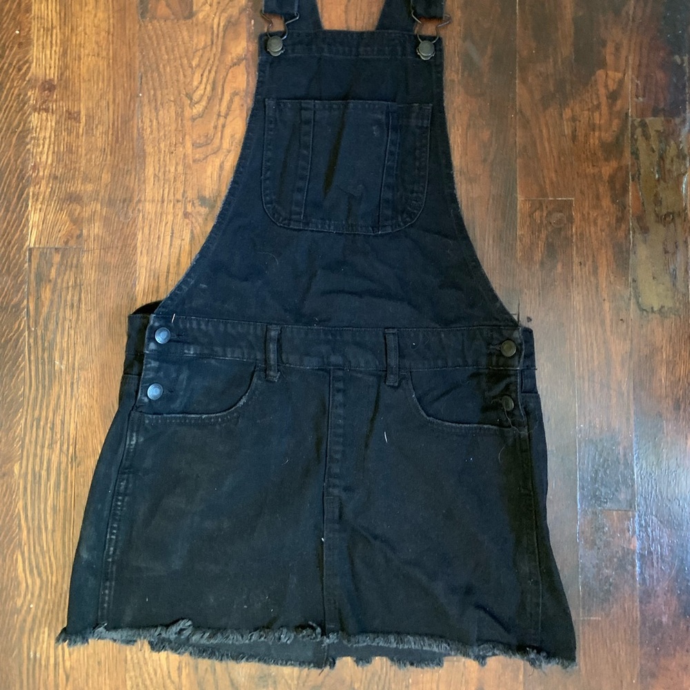 Black jean overall dress from American eagle